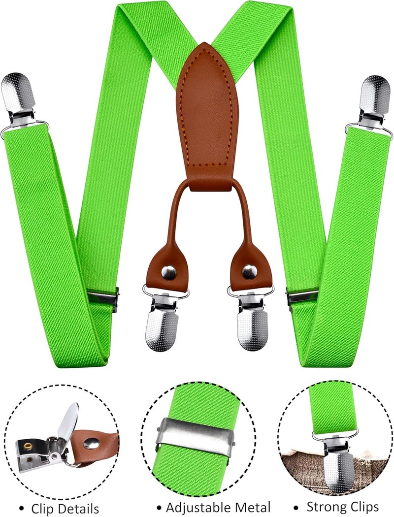 Branduce Solid Color Baby Boy Suspender with 4 Strong Clips Adjustable Kids Y Back Suspenders - Image 2